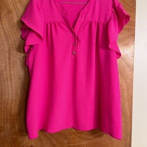 Pink Ruffled Women's Top